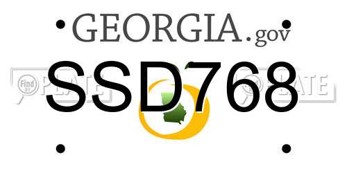 SSD768 Georgia License Plate