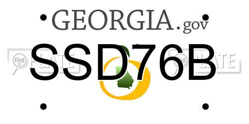 SSD76B Georgia License Plate
