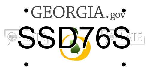 SSD76S Georgia License Plate