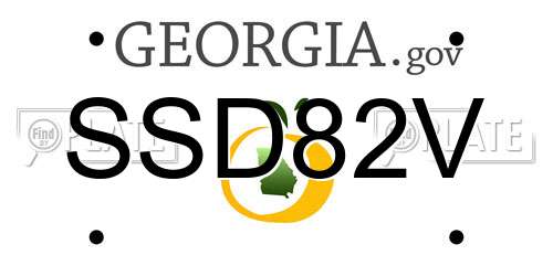 SSD82V Georgia License Plate