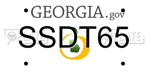 SSDT65 Georgia License Plate