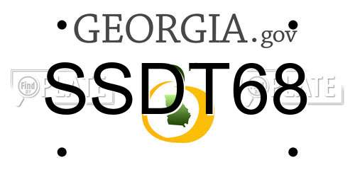 SSDT68 Georgia License Plate
