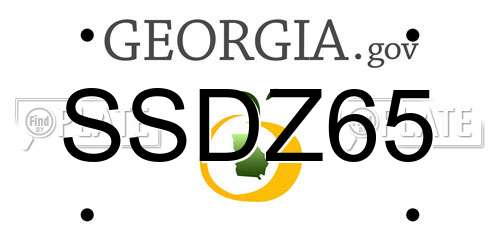 SSDZ65 Georgia License Plate