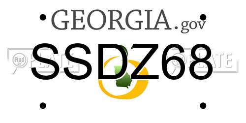 SSDZ68 Georgia License Plate