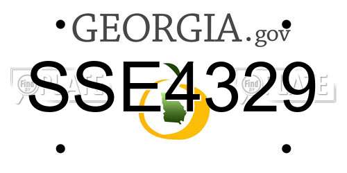 SSE4329 Georgia License Plate