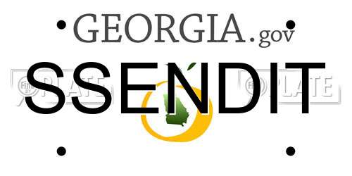 SSENDIT Georgia License Plate