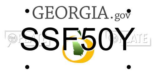 SSF50Y Georgia License Plate