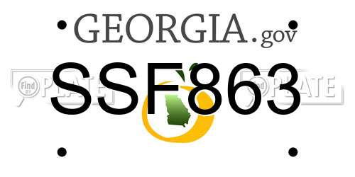 SSF863 Georgia License Plate