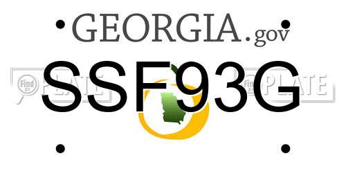 SSF93G Georgia License Plate