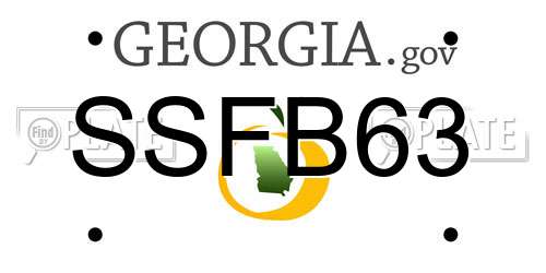 SSFB63 Georgia License Plate