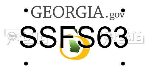 SSFS63 Georgia License Plate