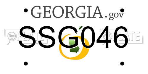 SSG046 Georgia License Plate