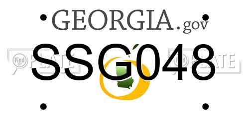 SSG048 Georgia License Plate