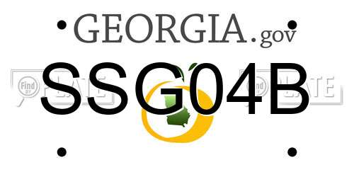 SSG04B Georgia License Plate