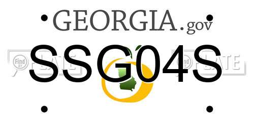 SSG04S Georgia License Plate