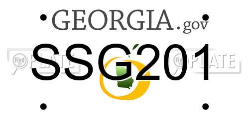 SSG201 Georgia License Plate