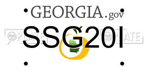 SSG20I Georgia License Plate