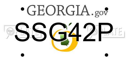 SSG42P Georgia License Plate