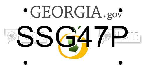 SSG47P Georgia License Plate
