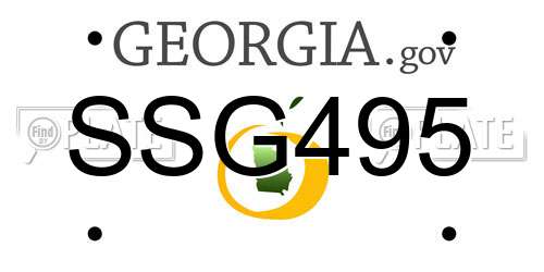 SSG495 Georgia License Plate
