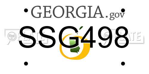 SSG498 Georgia License Plate