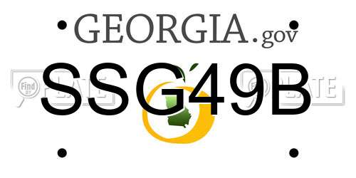 SSG49B Georgia License Plate