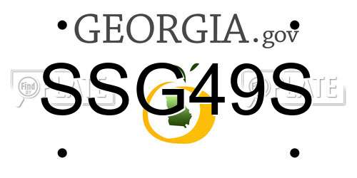 SSG49S Georgia License Plate