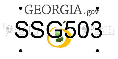 SSG503 Georgia License Plate