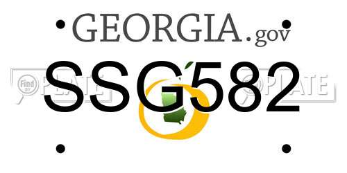 SSG582 Georgia License Plate
