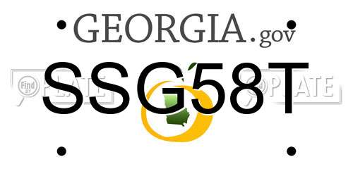 SSG58T Georgia License Plate