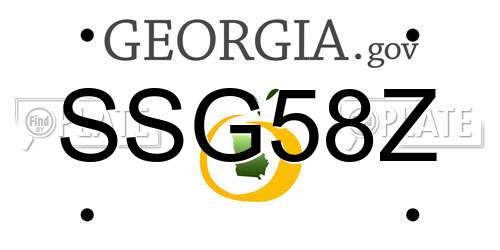 SSG58Z Georgia License Plate