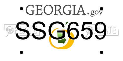 SSG659 Georgia License Plate