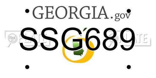 SSG689 Georgia License Plate