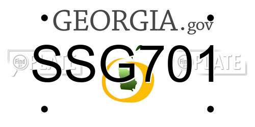 SSG701 Georgia License Plate