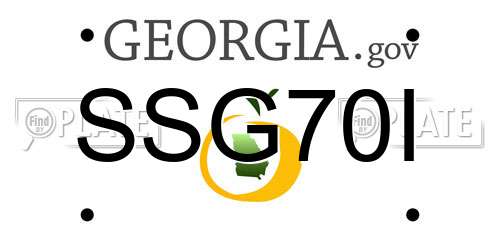 SSG70I Georgia License Plate
