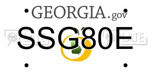 SSG80E Georgia License Plate