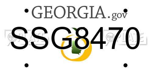 SSG8470 Georgia License Plate