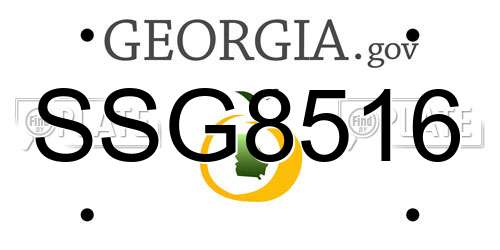SSG8516 Georgia License Plate