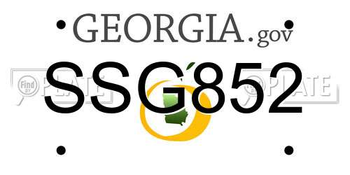 SSG852 Georgia License Plate