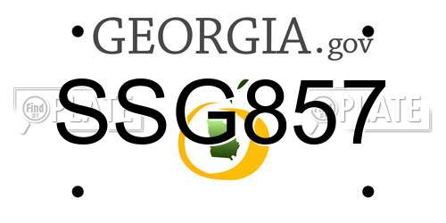 SSG857 Georgia License Plate