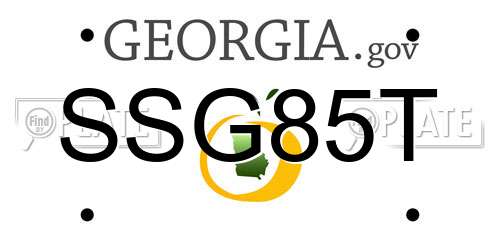 SSG85T Georgia License Plate