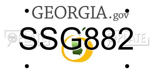 SSG882 Georgia License Plate