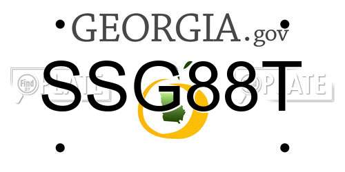 SSG88T Georgia License Plate