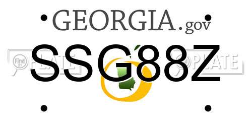 SSG88Z Georgia License Plate