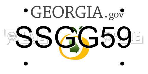 SSGG59 Georgia License Plate