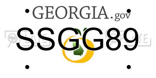 SSGG89 Georgia License Plate