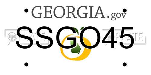 SSGO45 Georgia License Plate