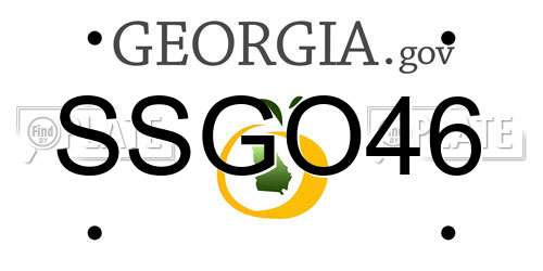 SSGO46 Georgia License Plate