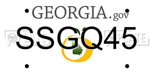 SSGQ45 Georgia License Plate
