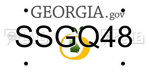 SSGQ48 Georgia License Plate